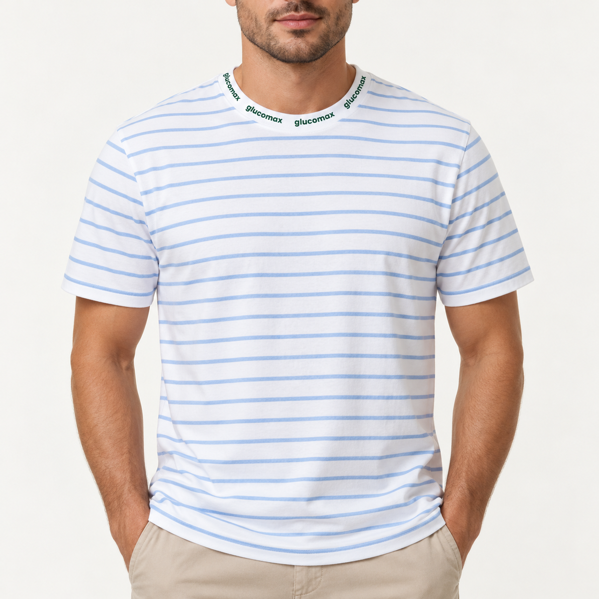 Glucomax Striped Collar T-Shirt - Size M